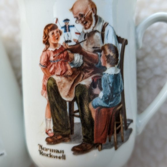 Set Of 8 Vintage 1982 Norman Rockwell Museum | Mercari Vintage 1982 Norman Rockwell Museum white with gold trim cups set of 4